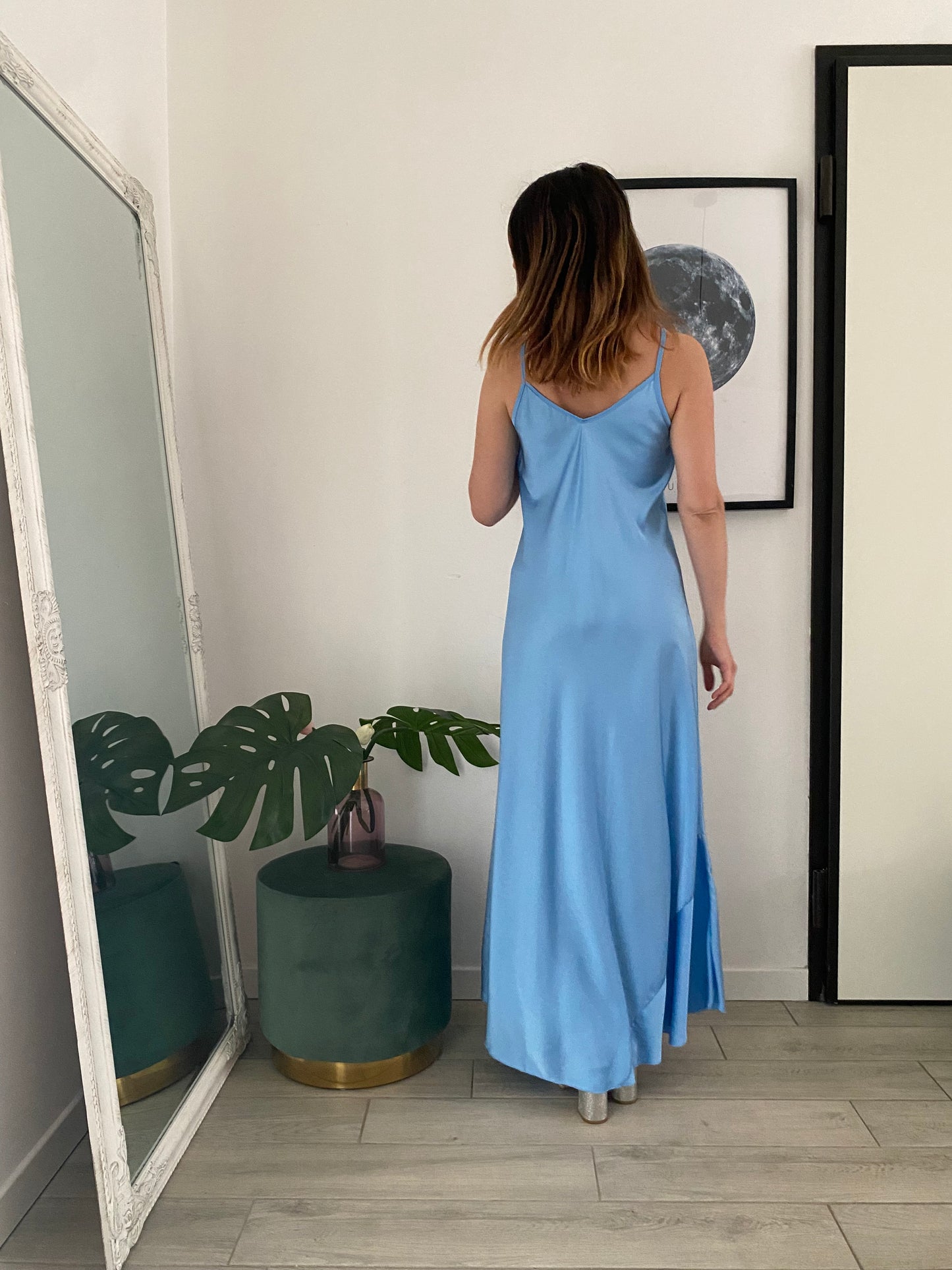 Abito in raso azzurro IF Collection