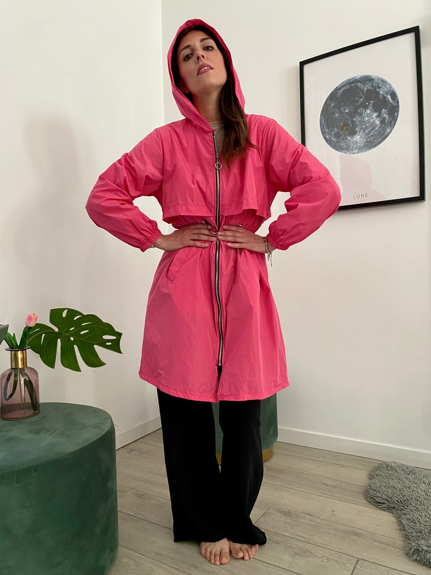 Trench impermeabile e antivento, fucsia ortensia IF Collection