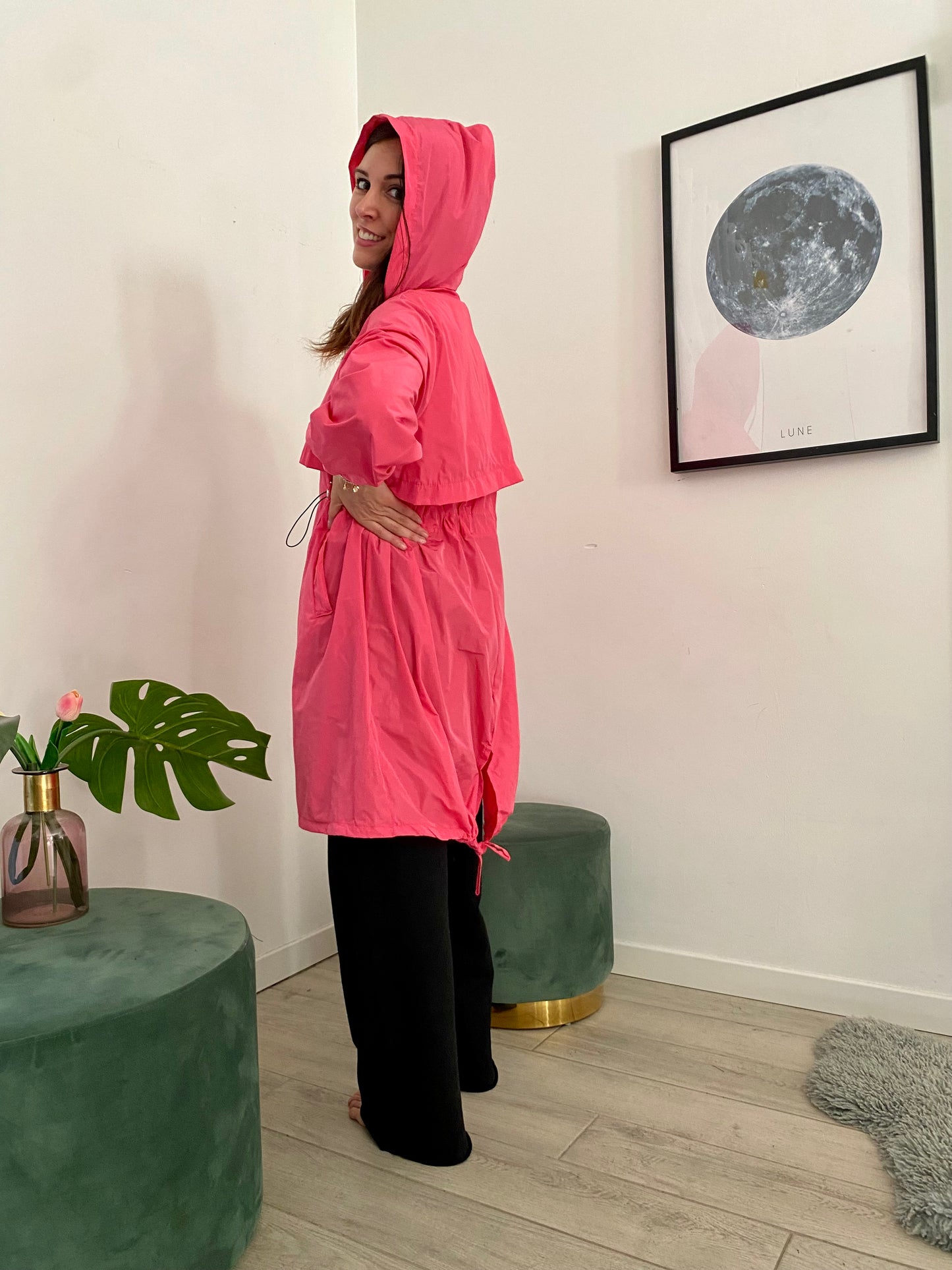 Trench impermeabile e antivento, fucsia ortensia IF Collection