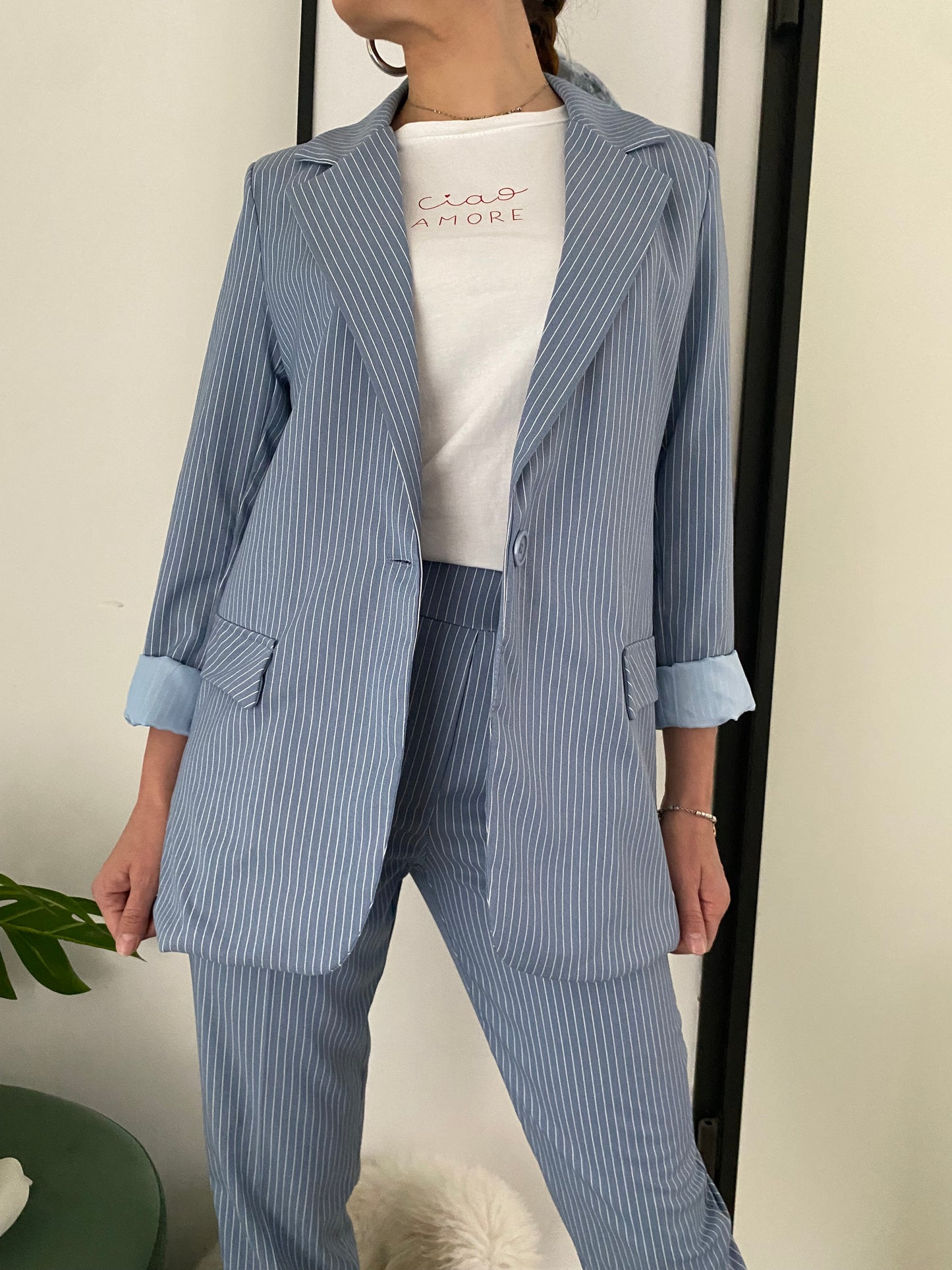 Blazer Chicca azzurro gessato IF Collection