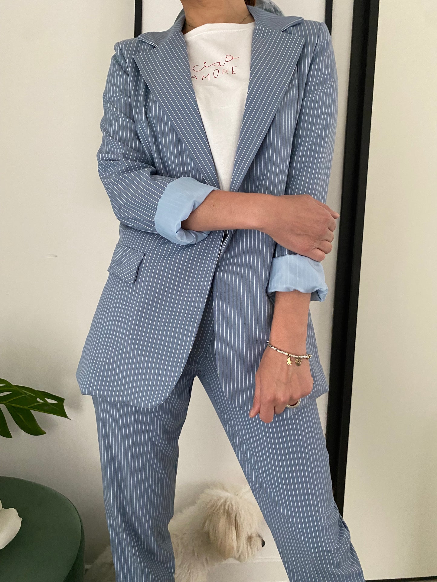 Blazer Chicca azzurro gessato IF Collection
