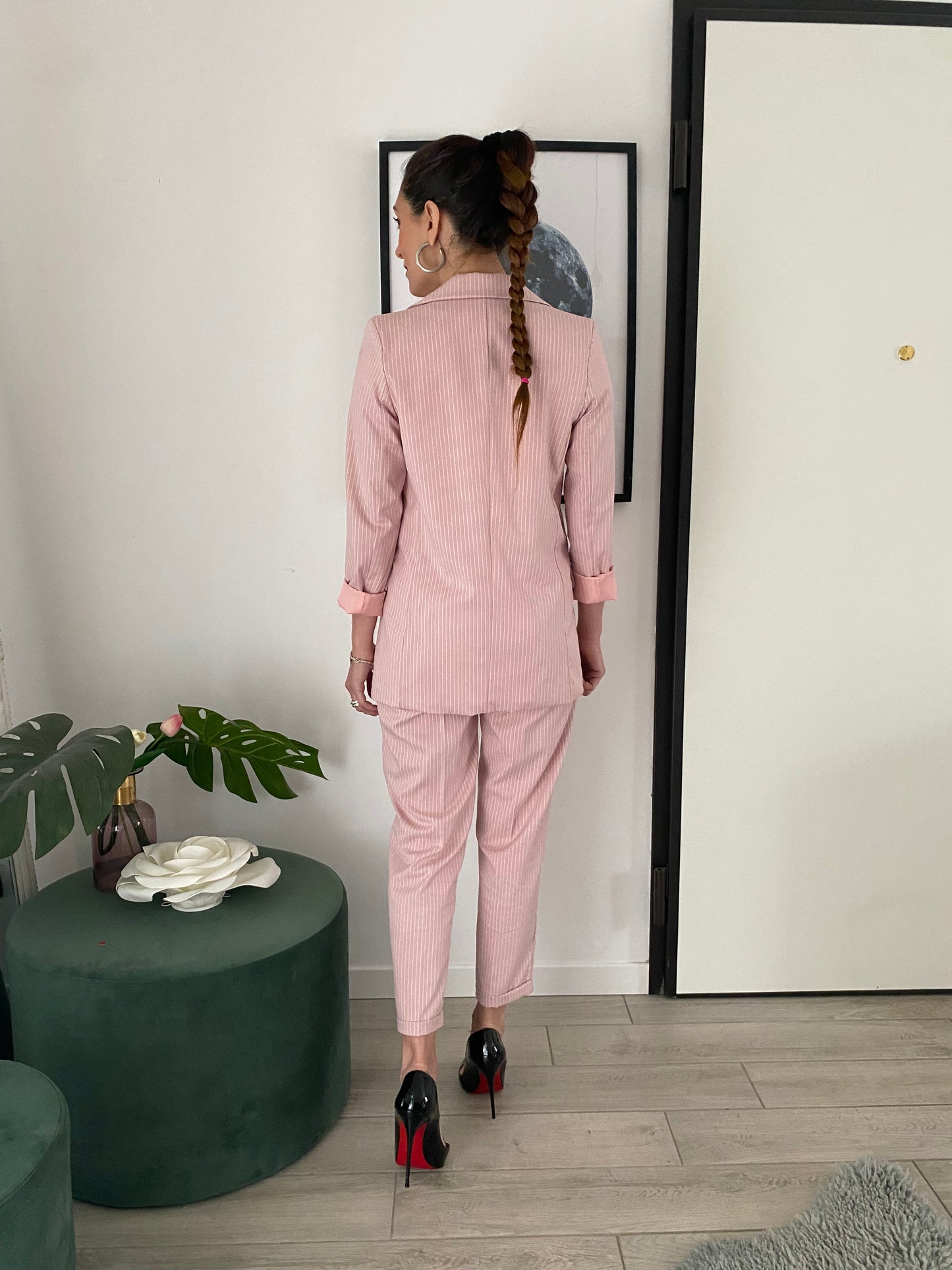 Pantaloni Chicca rosa gessato IF Collection
