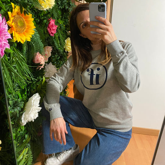 Felpa logo Blu, garzata, IF Collection